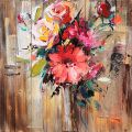 Olej na dřevě - Kytice květů II